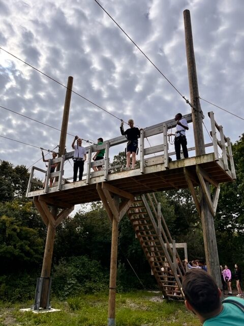 Students on a highropes